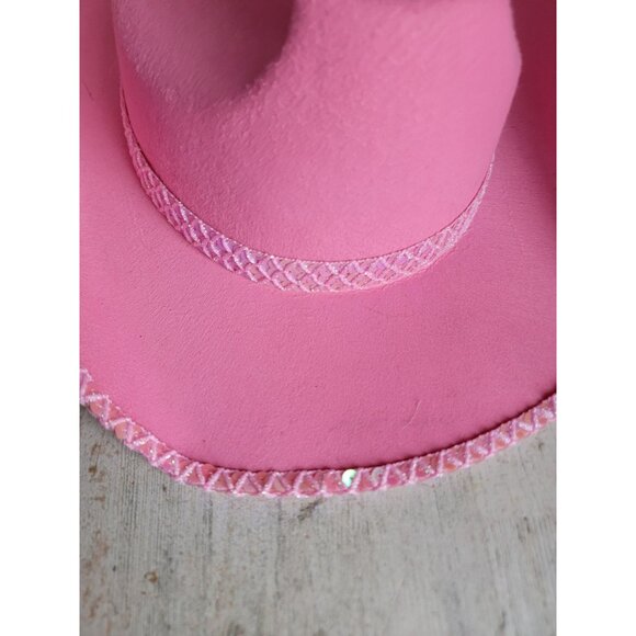 Pink sequin cowboy hat Halloween costume accessory Prop - Picture 3 of 10